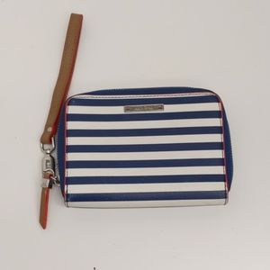 Stella and Dot navy and white wristlet